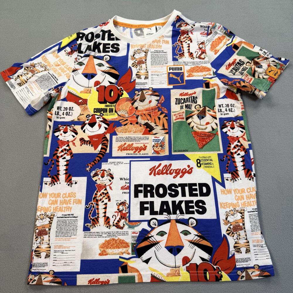 Puma Shirt Mens Medium Kelloggs Frosted Flakes Tony The Tiger Graphic Tee